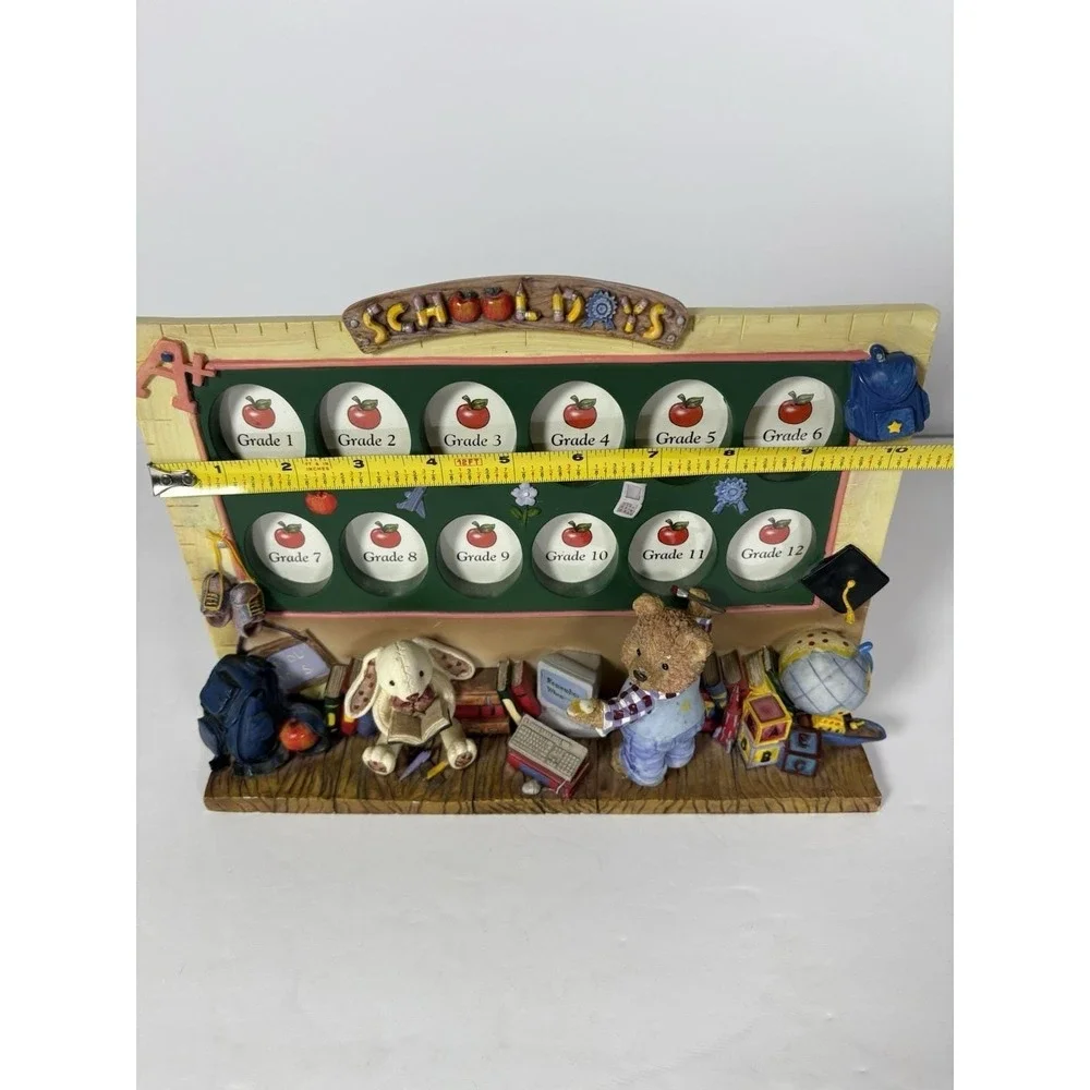 Vintage School Days Bear Bunny Photo Frame Grades 1-12 Holds 12 Photos